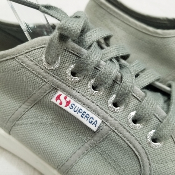 Superga Womens Platform Shoes Gray Low Top Canvas Sneaker‎ Skater Hipster 41.5 - Picture 4 of 15